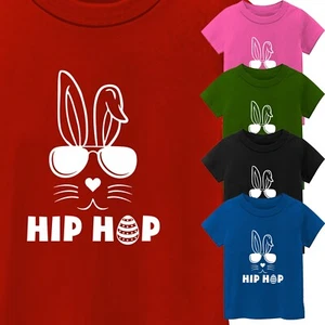 Kid's Funny Short Sleeve T-Shirt USA Happy Easter Bone Rabbit New Gift Tee - Picture 1 of 14
