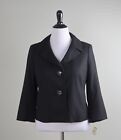TALBOTS NWT $218 Vintage Solid Black Italian Wool Jacket Top Size 12 Petite