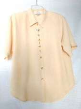 Cute Vintage '80s Yellow Blouse Embellished Buttons Impressions of CA Medium