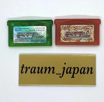 Pokemon Emerald Fire Red 2 set Gameboy Advance GBA Japanese Tested Authentic - Image 1 of 4