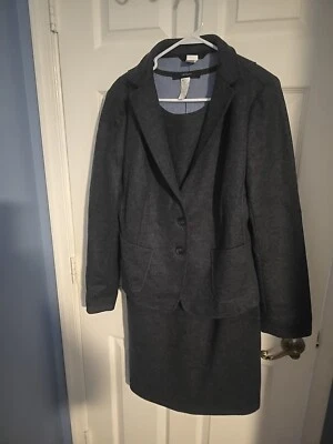 2 Piece Copain's Blue Wool Women Sheath Dress W/ Jacket Size 10&12 - Image 1 of 4