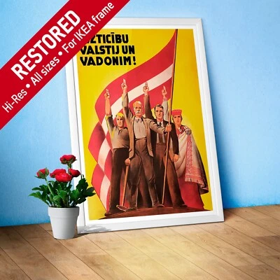 Loyalty to the country and the leader! Latvia 1938 — retro travel poster - Image 1 of 4