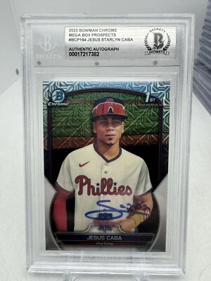 Starlyn Jesus Caba 2023 Bowman Mojo Refractor  BCP-164 SIGNED BAS Slab - Image 1 of 4
