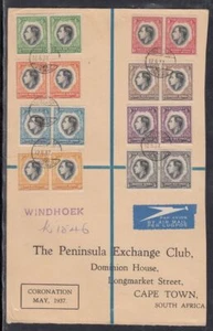 SW Africa Scott 125-32 FDC - 1937 Coronation Issue T2 - Imagen 1 de 1
