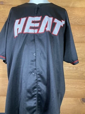 Lebron James #6 Miami Heat Size XL Majestic NBA Baseball Black Jersey - Image 1 of 4