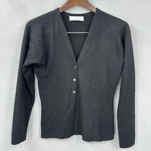 Barrie Strickjacke Pullover Damen Medium schwarz reines Kaschmir Strick Shell launisch LESEN - Bild 1 von 14