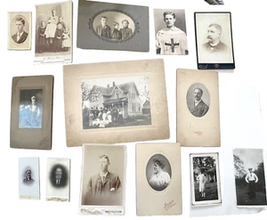 LOTE de fotos antiguas tarjetas de gabinete 1800 1900 hombres mujeres casa Minnesota Lake City - Imagen 1 de 18