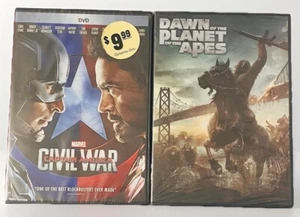 Sealed DVD Lot: Captain America Civil War | Dawn of the Planet of the Apes | NEW - Picture 1 of 12