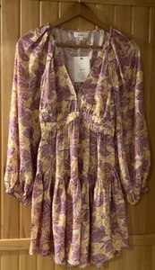 $495 A.L.C. Women's Yellow Pastel Ruched Crisscross V-Neck Isla Dress Size 0 - Picture 1 of 8