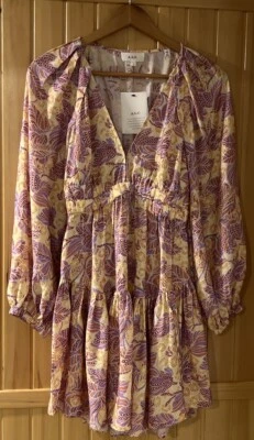 $495 A.L.C. Women's Yellow Pastel Ruched Crisscross V-Neck Isla Dress Size 0 - Image 1 of 4