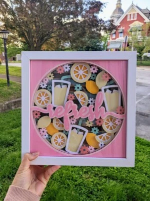 Refresh Layered Cardstock Shadowbox Wall Art - Nursery Decorations - Baby Shower - Image 1 of 2