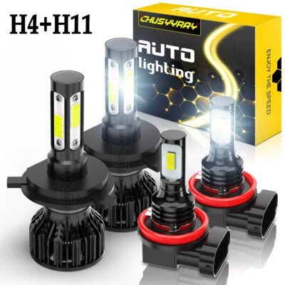 Farol de LED Hi/Lo + kit de lâmpadas de neblina para Nissan Cube 2009-2014 4x 6000K - Imagem 1 de 4