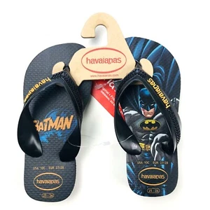 Havaianas Kleinkind schwarz gepolstert DC Comics Batman Helden Flip-Flop Sandale Größe 10C - Bild 1 von 7