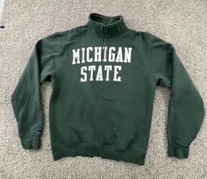 University Of Michigan Men’s M Jansport Green Quarter Zip Pullover Sweater - Picture 1 of 9