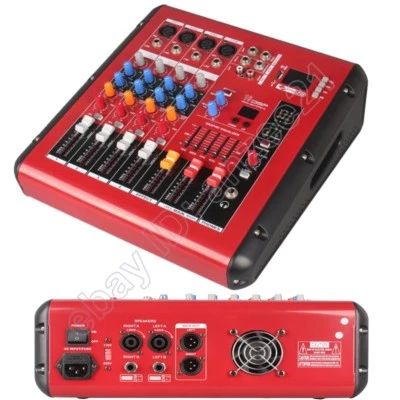 MICWL 4 Channel Radio Bluetooth Audio Mixer Mixing Console 1600W Power Amplifier - Image 1 of 4
