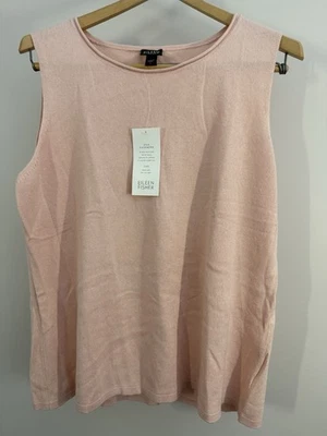 Eileen Fisher Silk Cashmere Tank Light Orange Pink Breath Casual Formal L NWT - Image 1 of 4