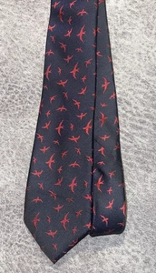 Vtg. Mens Wembley Silk Blend Tie Navy Blue w/ Red Birds XL 60" x 2.75" - Picture 1 of 5