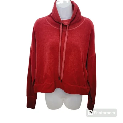 Sudadera corta Sweaty Betty granate manga larga terciopelo cuello alto para mujer L Foto 1 de 4
