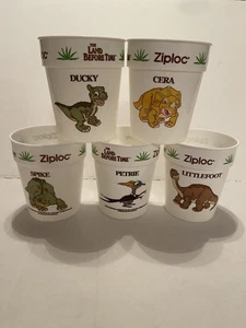 Vintage Land Before Time Collectible Cup Lot Ziploc Promo 1988 - Picture 1 of 7
