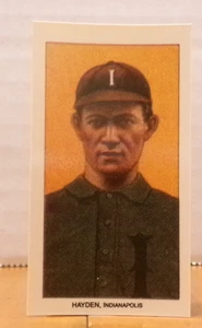 TARJETA DE BÉISBOL DE TABACO DE COLECCIÓN REIMPRESIÓN 1988 OLD MILL JACK HAYDEN INDIANAPOLIS - Imagen 1 de 2