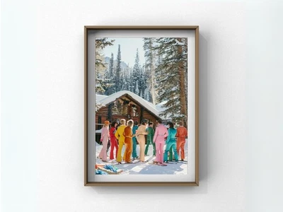 Póster delgado inspirado en Aarons después del esquí | Impresión de arte de pared de moda de esquí retro Foto 1 de 4