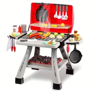 Interactive Kids BBQ Grill Playset with Smoke Effect, Sound Effects & Lighting - - Picture 1 of 8