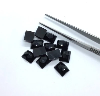 Pedra preciosa solta ônix preto natural retângulo corte rosa para fazer todos os tipos de joias - Imagem 1 de 4