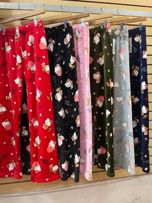 Pantalones de pijama Hello Kitty rojos cálidos para mujer talla única para la mayoría nuevos Foto 1 de 2