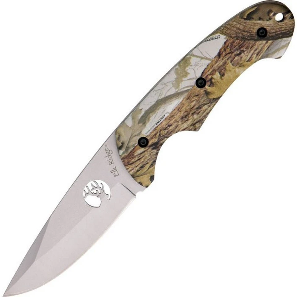 Cuchillo de hoja fija Elk Ridge Hunter 4" 440 acero Full Tang camuflaje - ER-046CA Foto 1 de 1