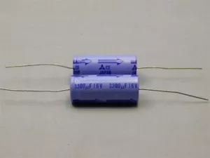 10 Vintage Panasonic ECEB1CV332S 3300uF 16V 20% Axial Electrolytic Capacitors - Picture 1 of 1