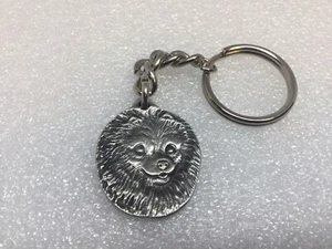 Pomeranian Doggie Pewter Keychain Porte-Clés En Étain Chien Poméranien Canada - Foto 1 di 9