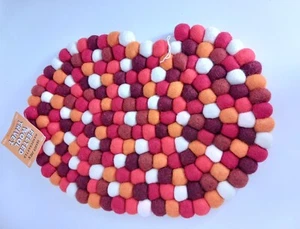 Trader Joe's Hand Crafted Felted Wool Trivet Thanksgiving Hokie Oval **READ** - Picture 1 of 5