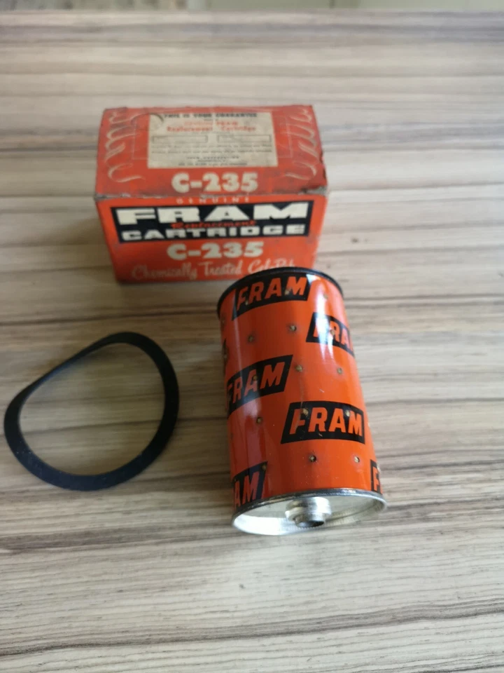 VINTAGE FRAM OIL FILTER.... International Harvester X 2. USA - Image 1 of 1