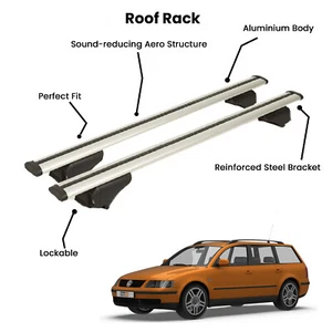 2 Pcs Silver Cross Bars for  VOLKSWAGEN PASSAT SW 1996-2000 - Picture 1 of 8