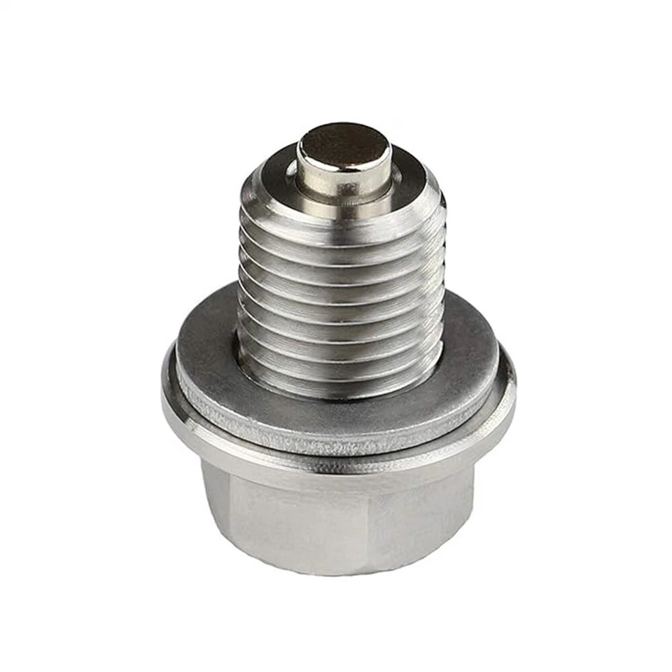 Tapón de drenaje de aceite de motor de acero inoxidable M14x1.5 con imán para Hyundai Kia Acura Foto 1 de 4