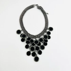 Fashion Jewelry Chunky Collar Statement Necklace Black Charcoal NWOT - Picture 1 of 4