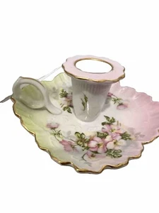 Nippon Art Nouveau Chamber Candle Stick Holder Japan Hand Painted Proven Vintage - Picture 1 of 9