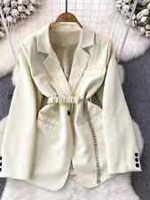 Korean Blazers Suit Coats Women Casual Belt Y2k Jacket Overcoats