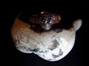    WMM-Werner-Müller-Mannheim-Toten-Kopf-Ring-Saphir-Augen-935-Silber-1990-2010 - Picture 1 of 11