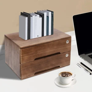 Holz Schreibtisch Organizer Schubladen Aufbewahrung Tisch Schrank Akten Schubladen Büro Zuhause - Bild 1 von 21