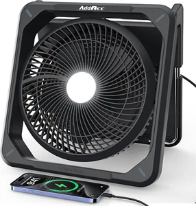 11 Inch Solar Fan for Camping - Portable Rechargeable Fan with Adjustable Pivot, - Picture 1 of 9