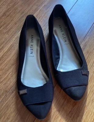 Sapatos Anne Klein Iflex - Sapatilhas de balé pretas pontiagudas - Tamanho 9 - Imagem 1 de 4