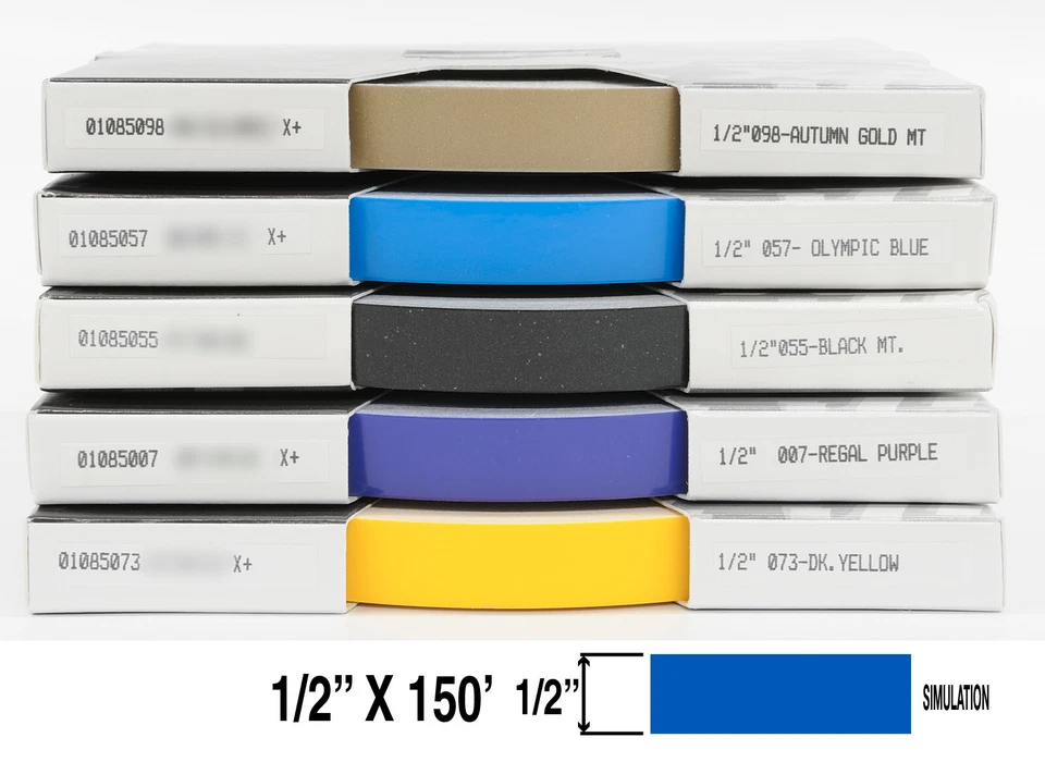 1/2" x 150' Half Inch Roll of Solid Premium  Accent Stripe in many colors - Image 1 of 4