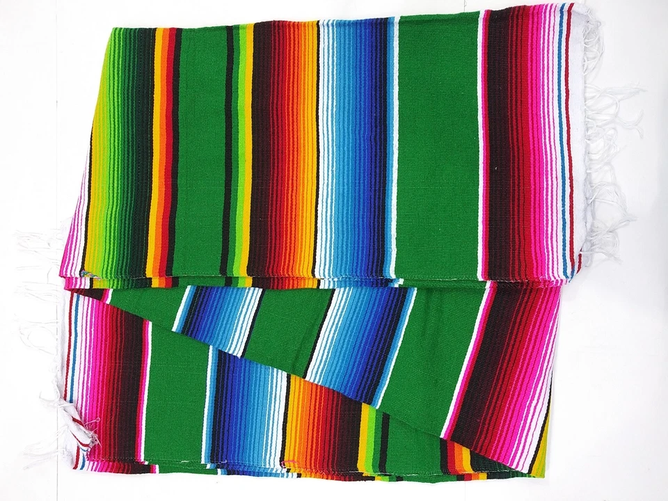 Artisan Falsa Mexican Blanket Saltillo Serape Yoga Throw Made in Mexico X-Large  - Image 1 of 4