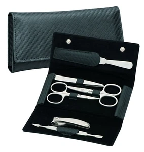 Funda Manicura PIEL AUTÉNTICA en ASPECTO CARBONO Hombre BECKER-MANICURA Herencia Solingen - Imagen 1 de 10