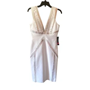 Vestido Bebe Bodycon Marfil Plata Lentejuelas Adornado Fiesta Cóctel Talla S Nuevo con Etiquetas - Imagen 1 de 12