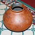 Primitive Pottery Bulbous Shape Vase Bowl Unusual Design Texture
