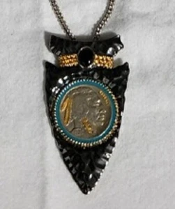 Bradford Exchange schwarzer Onyx Farbe Büffel Nickel Halskette-Neu ohne Verpackung - Bild 1 von 2