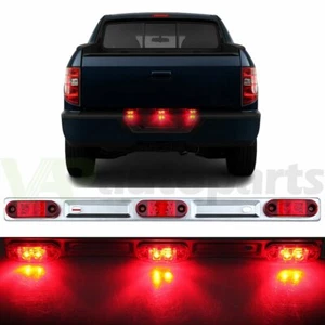 For 16'' Red Trailer Clearance ID Bar Marker Light 3 Light 6LED Stainless Steel - Picture 1 of 6