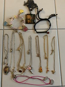 Disney Character Jewelry 11 Pieces Necklaces Bracelets Tink Pooh Princess Simba - Picture 1 of 10